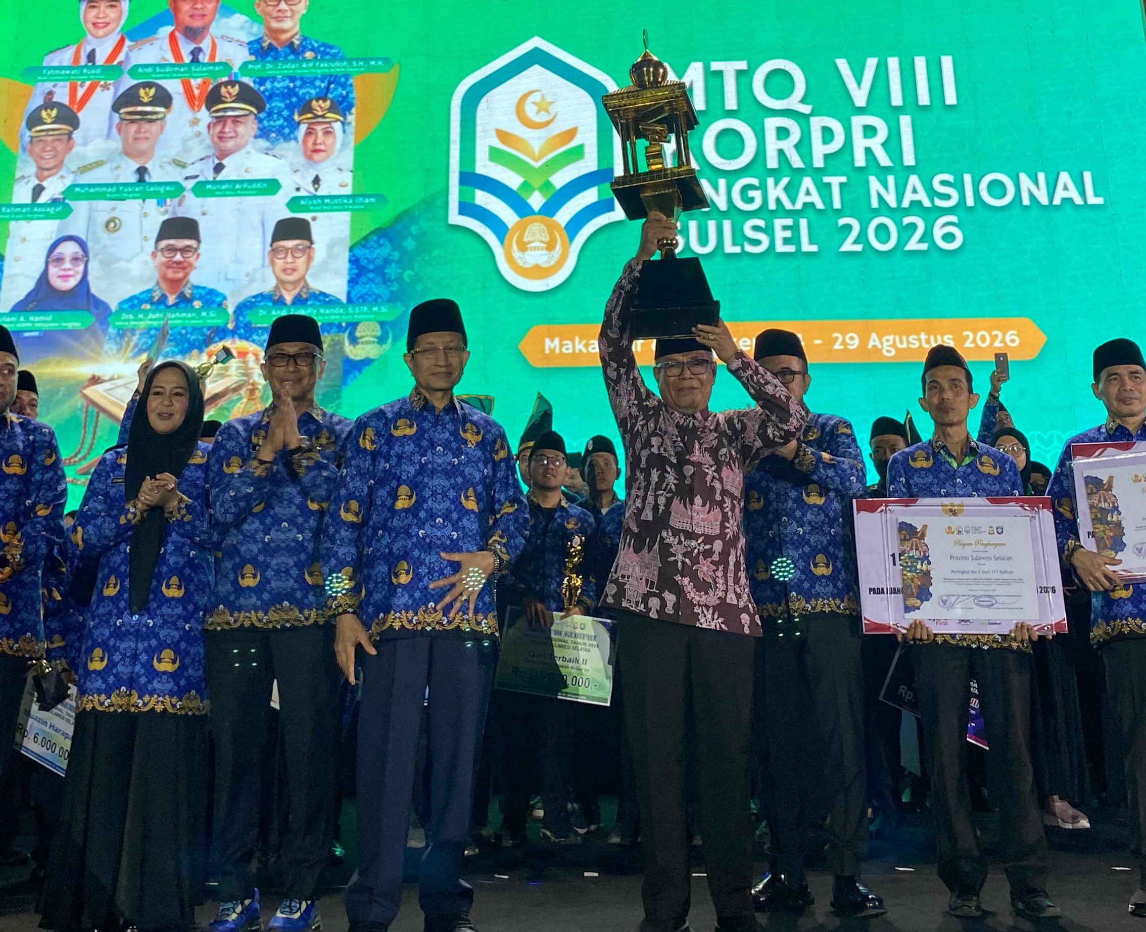 Tiga Kali Juara Umum, Sumbar Raih Piala Tetap MTQ KORPRI Nasional